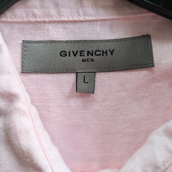 VTG Givenchy Monsieur Guayabera Cuban Dress Shirt 100% Linen | Size L - Picture 3 of 5